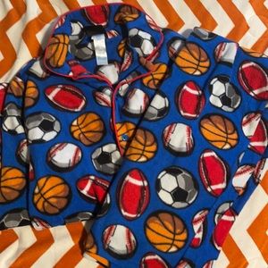 Fleece pajamas large (10/12) sports balls